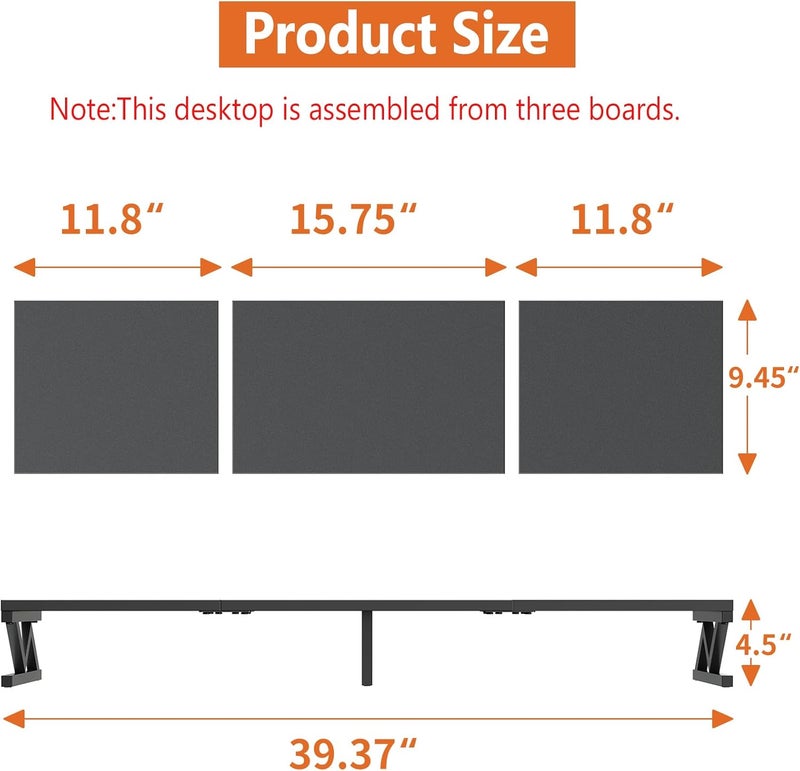 ErgoFocus Dual Monitor Stand Riser, Large Wood Monitor Lift with Storage, Sturdy Wood&Steel Multi Screen Stand, Desktop Organizer - Image 2